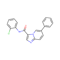 O=C(Nc1ccccc1Cl)c1cnc2ccc(-c3ccccc3)cn12 ZINC000049114823