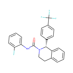 O=C(Nc1ccccc1F)N1CCc2ccccc2[C@H]1c1ccc(C(F)(F)F)cc1 ZINC000169311623