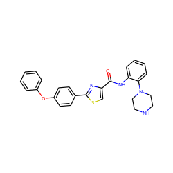 O=C(Nc1ccccc1N1CCNCC1)c1csc(-c2ccc(Oc3ccccc3)cc2)n1 ZINC000084671453