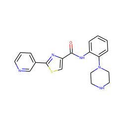 O=C(Nc1ccccc1N1CCNCC1)c1csc(-c2cccnc2)n1 ZINC000084704762