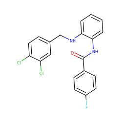 O=C(Nc1ccccc1NCc1ccc(Cl)c(Cl)c1)c1ccc(F)cc1 ZINC000169350912