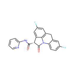 O=C(Nc1ccccn1)[C@H]1C(=O)N2c3ccc(F)cc3Cc3cc(F)cc1c32 ZINC000026168335