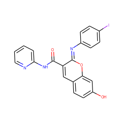 O=C(Nc1ccccn1)c1cc2ccc(O)cc2o/c1=N\c1ccc(I)cc1 ZINC000096286198