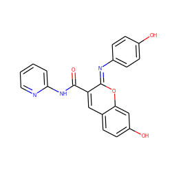 O=C(Nc1ccccn1)c1cc2ccc(O)cc2o/c1=N\c1ccc(O)cc1 ZINC000096286194