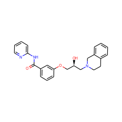 O=C(Nc1ccccn1)c1cccc(OC[C@@H](O)CN2CCc3ccccc3C2)c1 ZINC000220904470