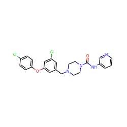 O=C(Nc1cccnc1)N1CCN(Cc2cc(Cl)cc(Oc3ccc(Cl)cc3)c2)CC1 ZINC000653823142