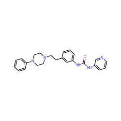 O=C(Nc1cccnc1)Nc1cccc(CCN2CCN(c3ccccc3)CC2)c1 ZINC000084653225