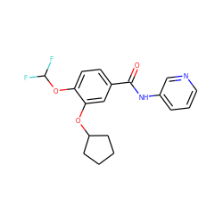 O=C(Nc1cccnc1)c1ccc(OC(F)F)c(OC2CCCC2)c1 ZINC001772616388