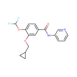 O=C(Nc1cccnc1)c1ccc(OC(F)F)c(OCC2CC2)c1 ZINC001772573152