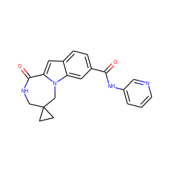 O=C(Nc1cccnc1)c1ccc2cc3n(c2c1)CC1(CC1)CNC3=O ZINC000073161120