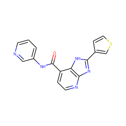 O=C(Nc1cccnc1)c1ccnc2nc(-c3ccsc3)[nH]c12 ZINC000084655552