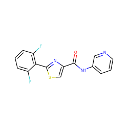 O=C(Nc1cccnc1)c1csc(-c2c(F)cccc2F)n1 ZINC000146519551