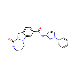 O=C(Nc1ccn(-c2ccccc2)n1)c1ccc2cc3n(c2c1)CCCNC3=O ZINC000147853137