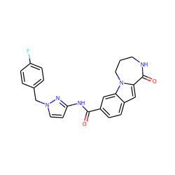 O=C(Nc1ccn(Cc2ccc(F)cc2)n1)c1ccc2cc3n(c2c1)CCCNC3=O ZINC000147854128