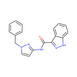 O=C(Nc1ccn(Cc2ccccc2)n1)c1n[nH]c2ccccc12 ZINC000057183182