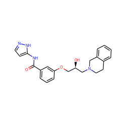 O=C(Nc1ccn[nH]1)c1cccc(OC[C@@H](O)CN2CCc3ccccc3C2)c1 ZINC000219779285