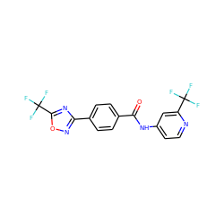 O=C(Nc1ccnc(C(F)(F)F)c1)c1ccc(-c2noc(C(F)(F)F)n2)cc1 ZINC000143025099