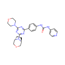 O=C(Nc1ccncc1)Nc1ccc(-c2nc(N3CCOCC3)nc(N3[C@H]4CC[C@H]3COC4)n2)cc1 ZINC000101366693