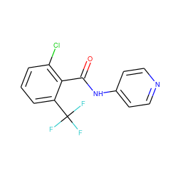 O=C(Nc1ccncc1)c1c(Cl)cccc1C(F)(F)F ZINC000096282861