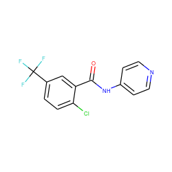 O=C(Nc1ccncc1)c1cc(C(F)(F)F)ccc1Cl ZINC000096282846