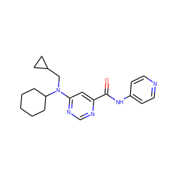 O=C(Nc1ccncc1)c1cc(N(CC2CC2)C2CCCCC2)ncn1 ZINC000145419514