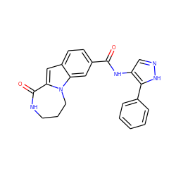 O=C(Nc1cn[nH]c1-c1ccccc1)c1ccc2cc3n(c2c1)CCCNC3=O ZINC000147886772