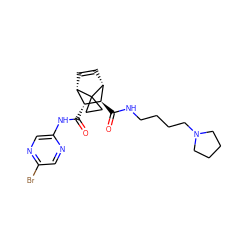 O=C(Nc1cnc(Br)cn1)[C@@H]1[C@@H]2C=C[C@H]([C@H]1C(=O)NCCCCN1CCCC1)C21CC1 ZINC000168488851