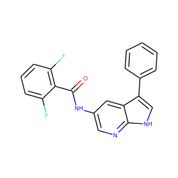 O=C(Nc1cnc2[nH]cc(-c3ccccc3)c2c1)c1c(F)cccc1F ZINC000063298106