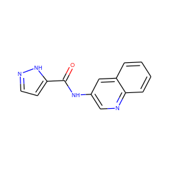 O=C(Nc1cnc2ccccc2c1)c1ccn[nH]1 ZINC000043129242