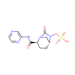 O=C(Nc1cnccn1)[C@@H]1CC[C@@H]2CN1C(=O)N2OS(=O)(=O)O ZINC000096168636