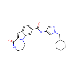 O=C(Nc1cnn(CC2CCCCC2)c1)c1ccc2cc3n(c2c1)CCCNC3=O ZINC000082158244