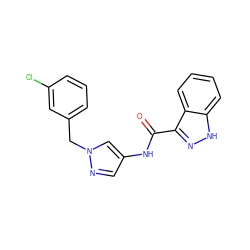 O=C(Nc1cnn(Cc2cccc(Cl)c2)c1)c1n[nH]c2ccccc12 ZINC000169347457