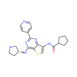 O=C(Nc1csc2c(N[C@@H]3CCNC3)nc(-c3ccncc3)nc12)C1CCCC1 ZINC000205886897