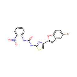 O=C(Nc1nc(-c2cc3cc(Br)ccc3o2)cs1)Nc1ccccc1[N+](=O)[O-] ZINC000473089159