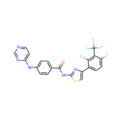 O=C(Nc1nc(-c2ccc(F)c(C(F)(F)F)c2F)cs1)c1ccc(Nc2ccncn2)cc1 ZINC000028952684