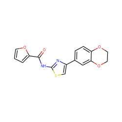 O=C(Nc1nc(-c2ccc3c(c2)OCCO3)cs1)c1ccco1 ZINC000004275378