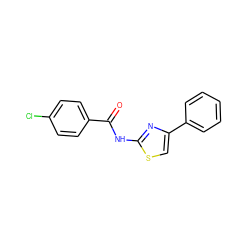 O=C(Nc1nc(-c2ccccc2)cs1)c1ccc(Cl)cc1 ZINC000004693069