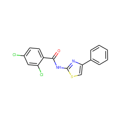 O=C(Nc1nc(-c2ccccc2)cs1)c1ccc(Cl)cc1Cl ZINC000004696587