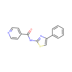 O=C(Nc1nc(-c2ccccc2)cs1)c1ccncc1 ZINC000000290573