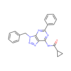 O=C(Nc1nc(-c2ccccc2)nc2c1nnn2Cc1ccccc1)C1CC1 ZINC000040863605