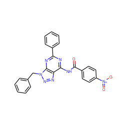 O=C(Nc1nc(-c2ccccc2)nc2c1nnn2Cc1ccccc1)c1ccc([N+](=O)[O-])cc1 ZINC000040395318