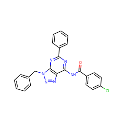 O=C(Nc1nc(-c2ccccc2)nc2c1nnn2Cc1ccccc1)c1ccc(Cl)cc1 ZINC000040861771