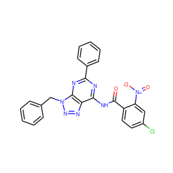 O=C(Nc1nc(-c2ccccc2)nc2c1nnn2Cc1ccccc1)c1ccc(Cl)cc1[N+](=O)[O-] ZINC000040891832