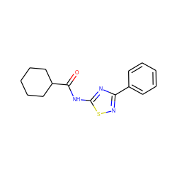 O=C(Nc1nc(-c2ccccc2)ns1)C1CCCCC1 ZINC000013862048