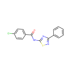 O=C(Nc1nc(-c2ccccc2)ns1)c1ccc(Cl)cc1 ZINC000002889426