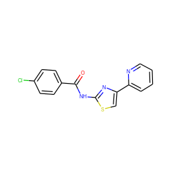 O=C(Nc1nc(-c2ccccn2)cs1)c1ccc(Cl)cc1 ZINC000004059163