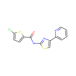 O=C(Nc1nc(-c2ccccn2)cs1)c1ccc(Cl)s1 ZINC000004063150