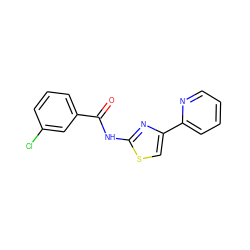 O=C(Nc1nc(-c2ccccn2)cs1)c1cccc(Cl)c1 ZINC000006347226