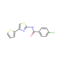 O=C(Nc1nc(-c2cccs2)cs1)c1ccc(Cl)cc1 ZINC000016996411