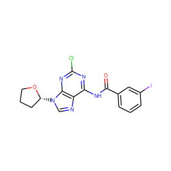 O=C(Nc1nc(Cl)nc2c1ncn2[C@@H]1CCCO1)c1cccc(I)c1 ZINC000029465679